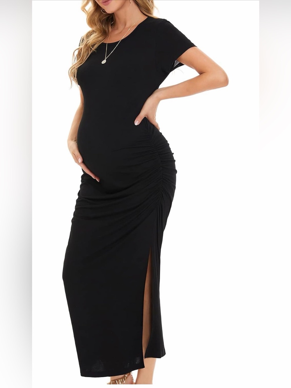 Smallshow slit maternity dress